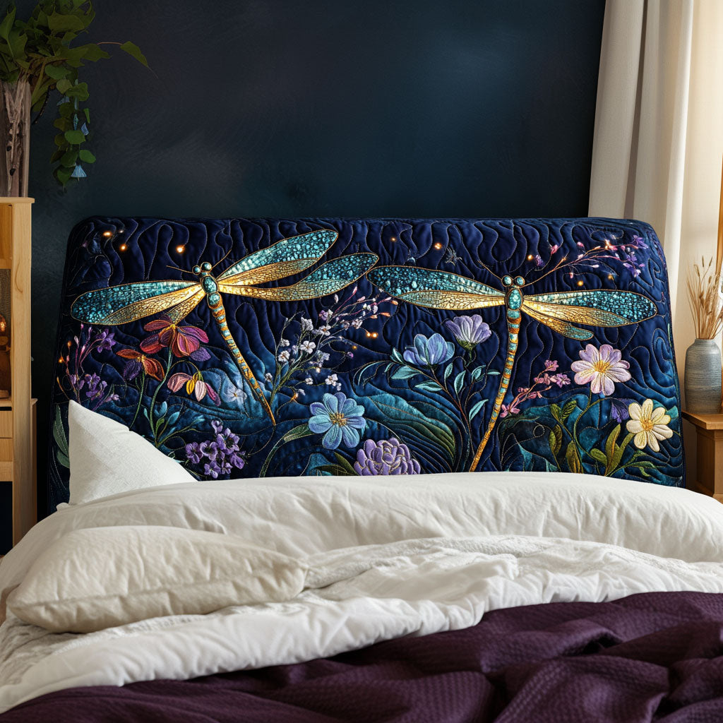 Ethereal Dragonfly Nightscape KL0701027CL Quilted Headboard Slipcover