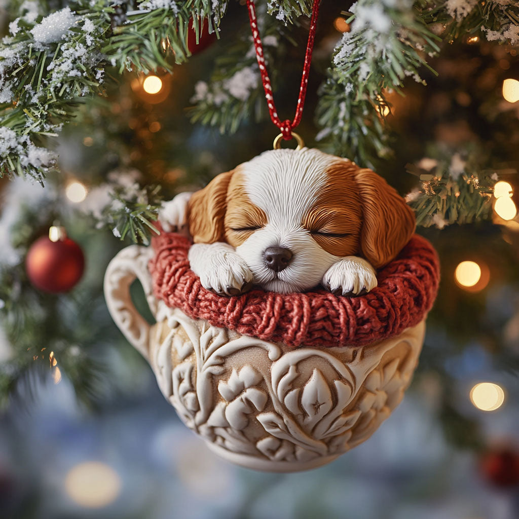 Dog Winter Snuggle WN2911027CL Christmas Ornament