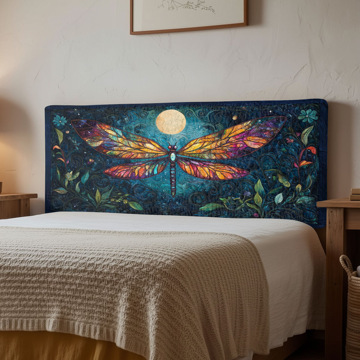 Dragonfly Moon Dream CW1212016CL Quilted Headboard Slipcover