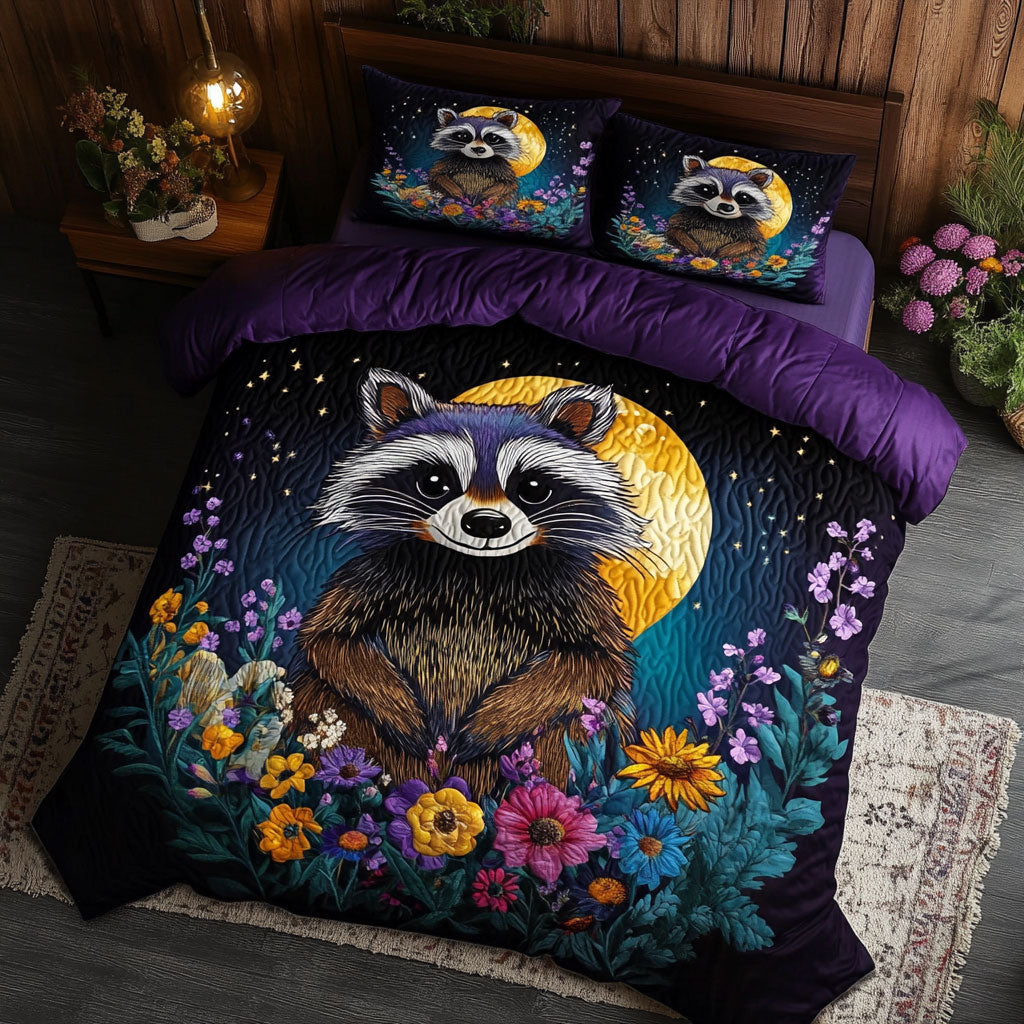 Moonlit Flower Raccoon CW1501037CL Duvet Cover Set