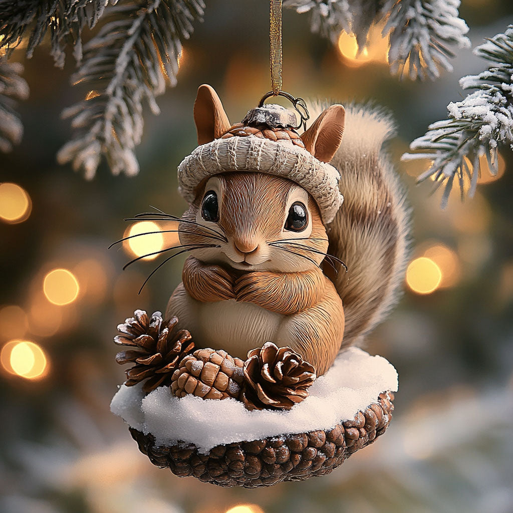 Squirrel Frosty Nest WN1112097CL Christmas Ornament