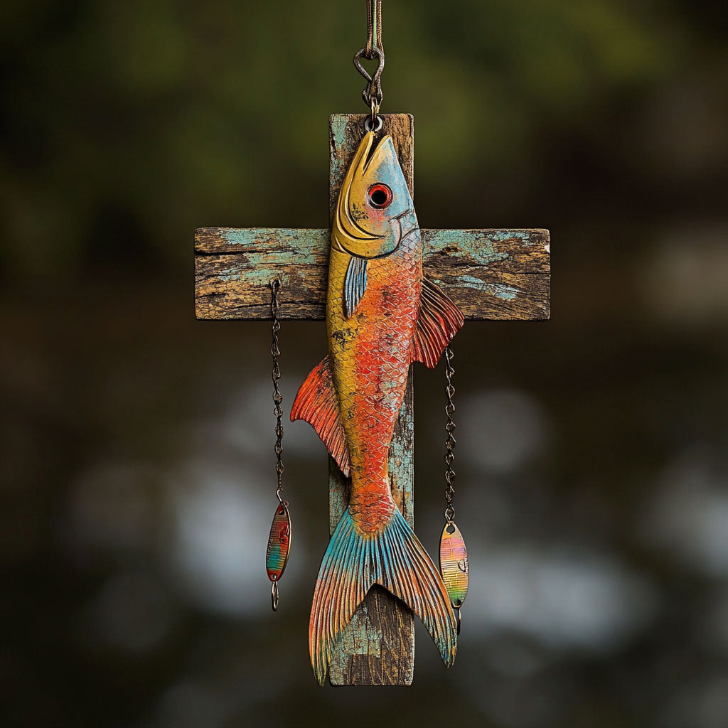 Bass Fish Wood Mount WN0412019CL Christmas Ornament