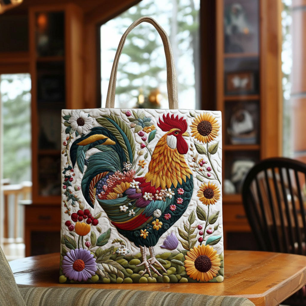 Chicken Floral KL0412031CL Quilted Tote Bag