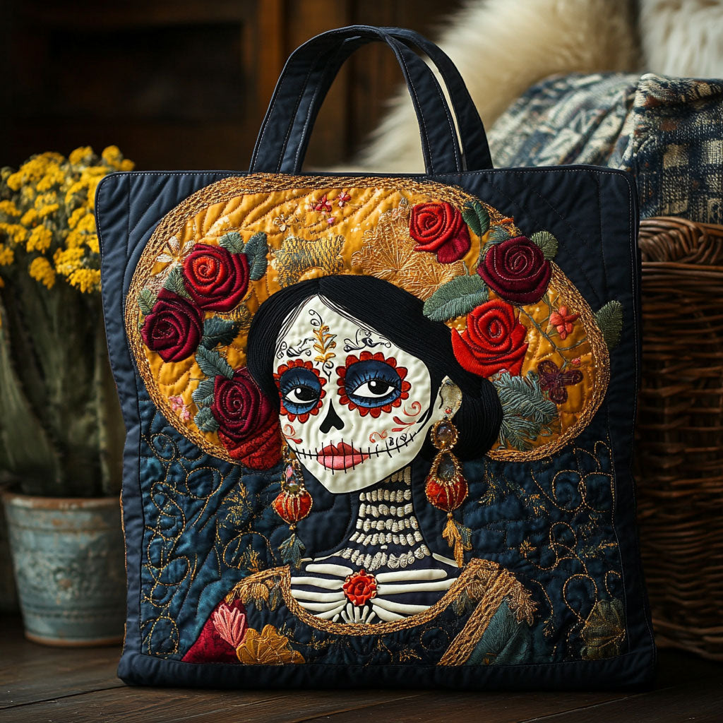 Skeleton Lady Golden Soul WN1810073CL Quilted Tote Bag