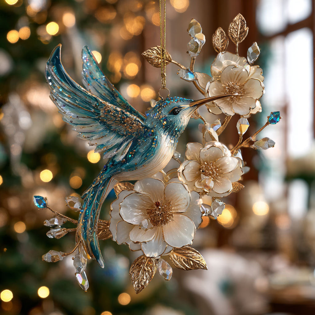 Hummingbird Flower CW0412098CL Christmas Ornament