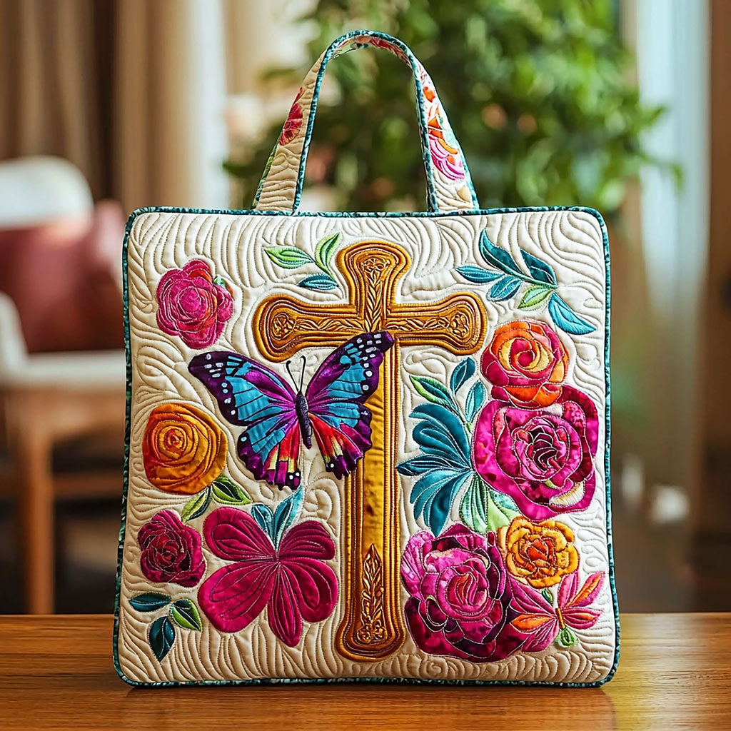 Healing Butterfly QA2711010CL Quilted Tote Bag