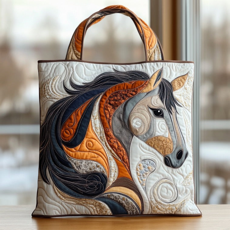 Mane In Wind XR1910012CL Quilted Tote Bag