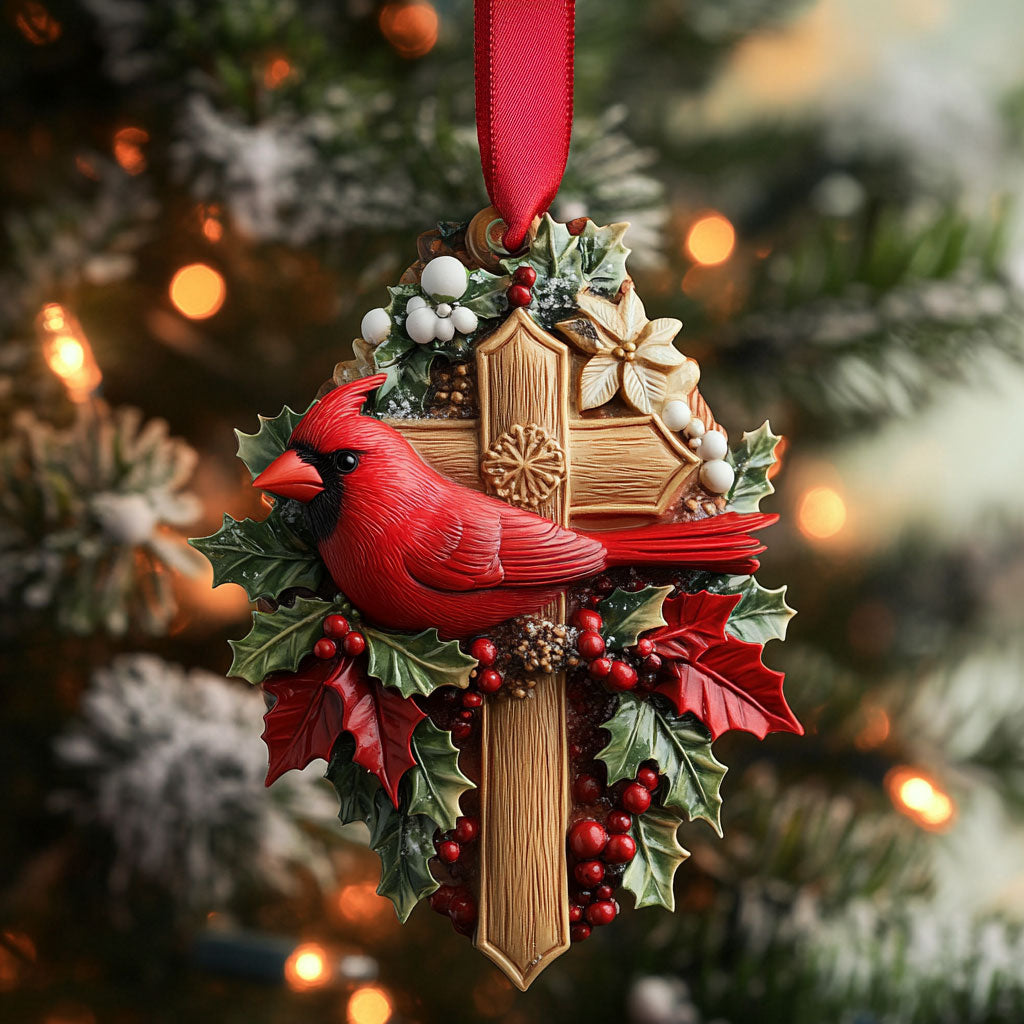 Cross Cardinal WN2110022CL Christmas Ornament