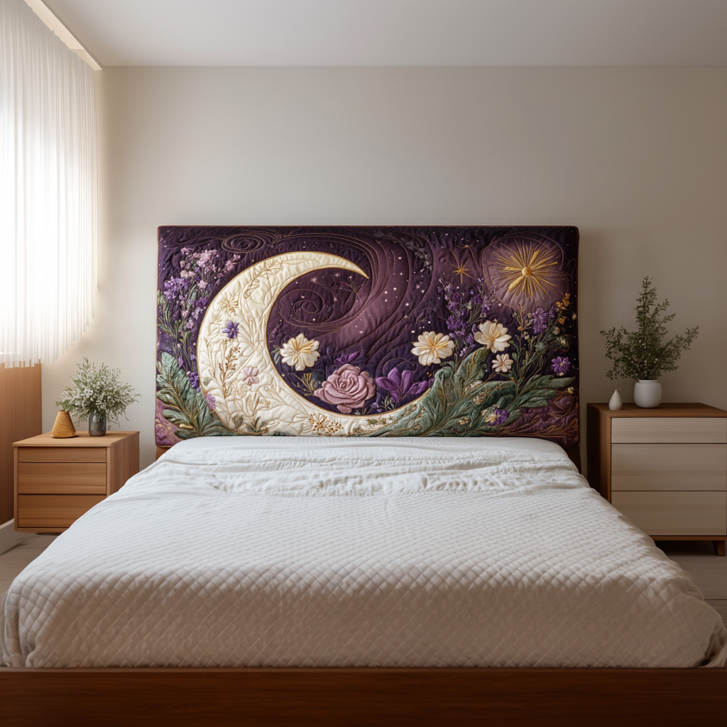 Blooming Enchanted Crescent QA0901020CL Quilted Headboard Slipcover