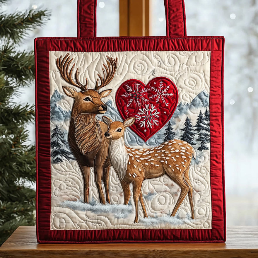 Deer Couple QA0912015CL Quilted Tote Bag