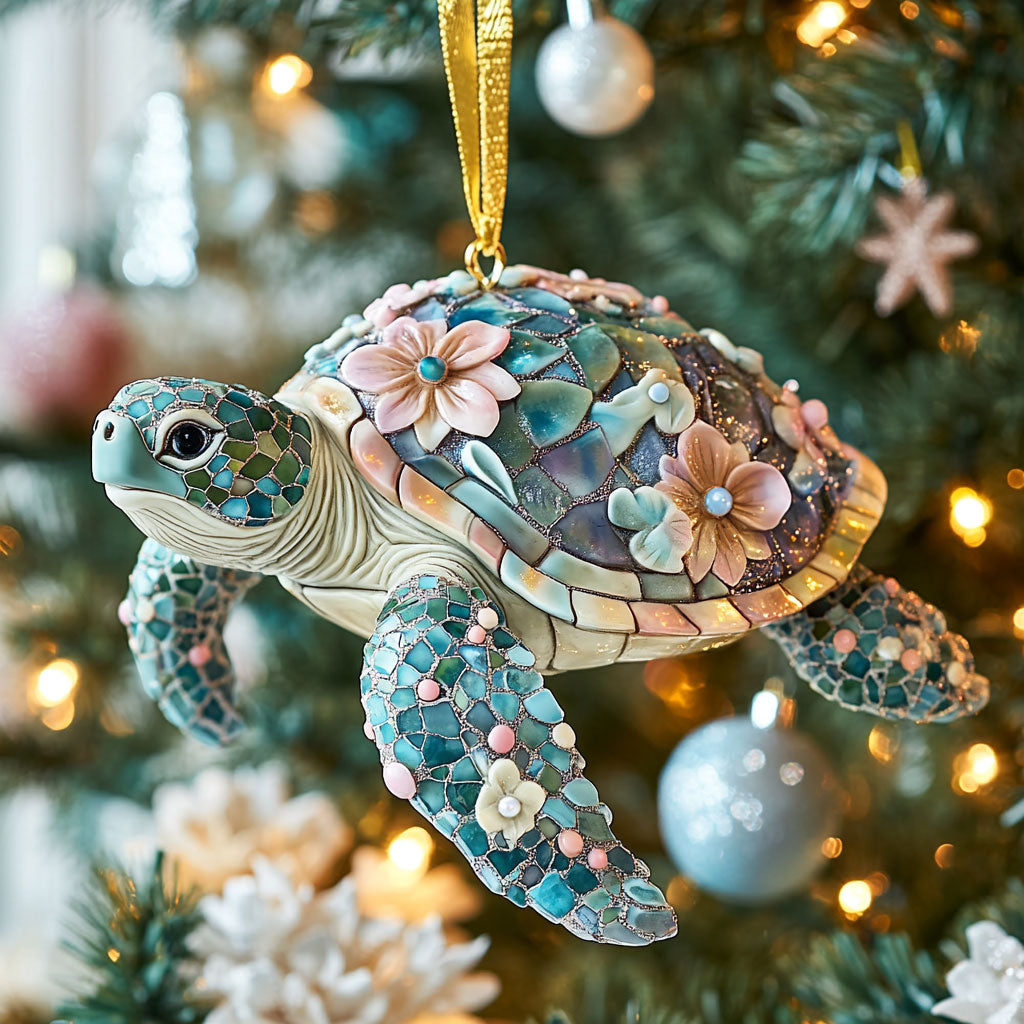 Turtle Bloom CW1012063CL Christmas Ornament