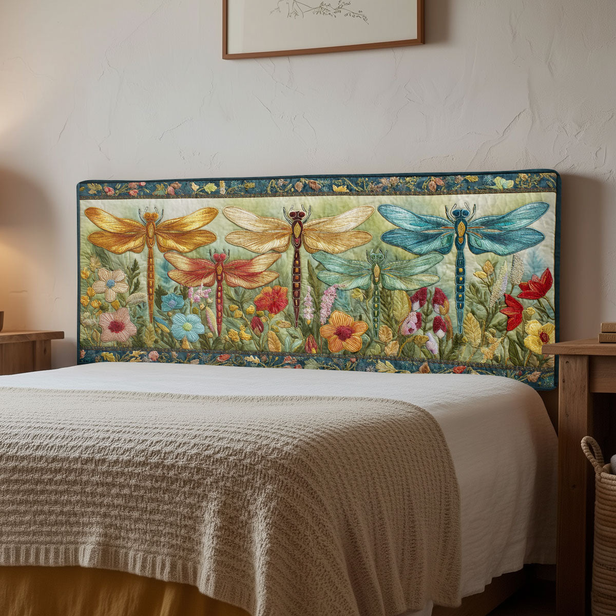 Blooming Dragonfly CW3012001CL Quilted Headboard Slipcover