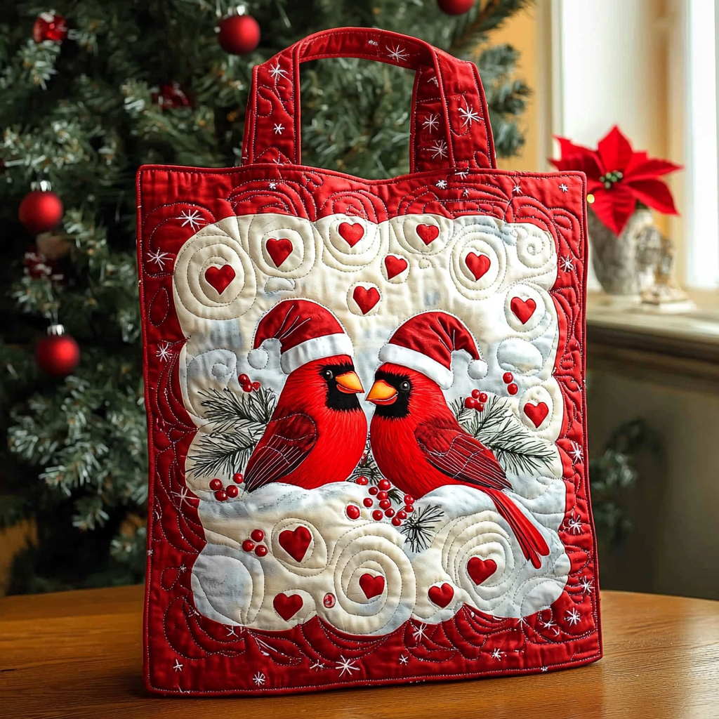 Cardinal Couple QA0112018CL Quilted Tote Bag