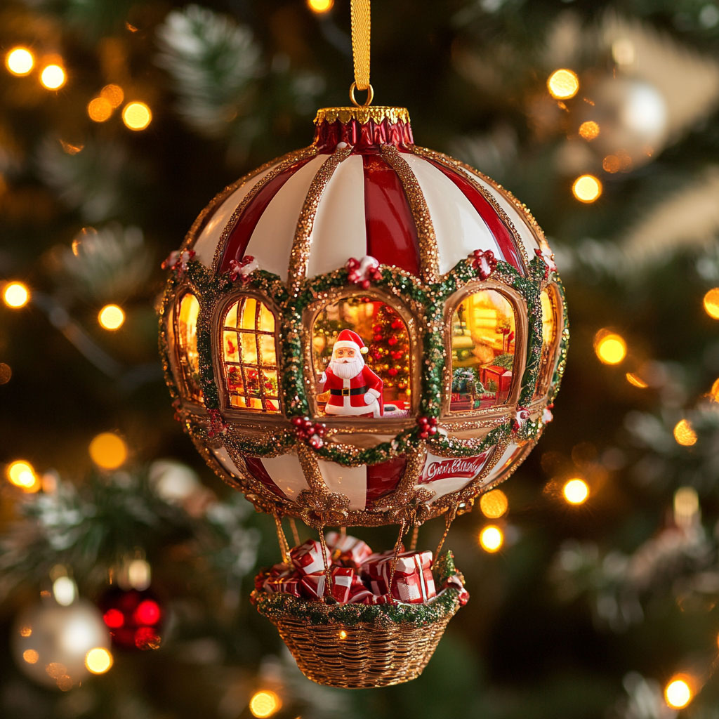 Festive Hot Air Balloon WN2911031CL Christmas Ornament