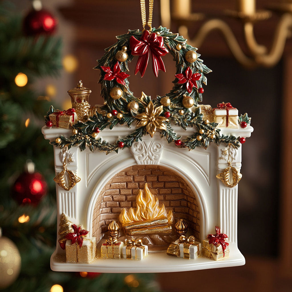 Festive Fireplace CW2510014CL Christmas Ornament