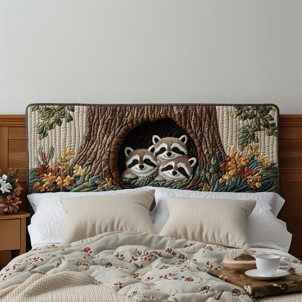 Woodland Raccoon Haven KL0601015CL Quilted Headboard Slipcover