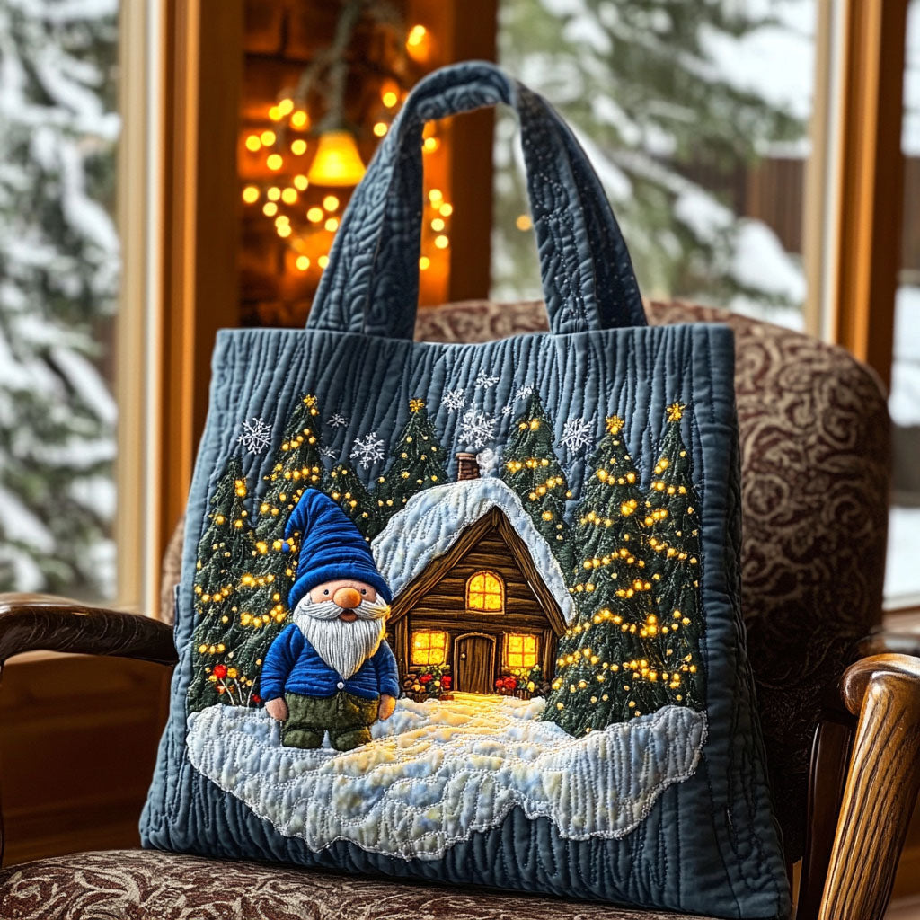 Winter Cabin Gnome WN1710105CL Quilted Tote Bag