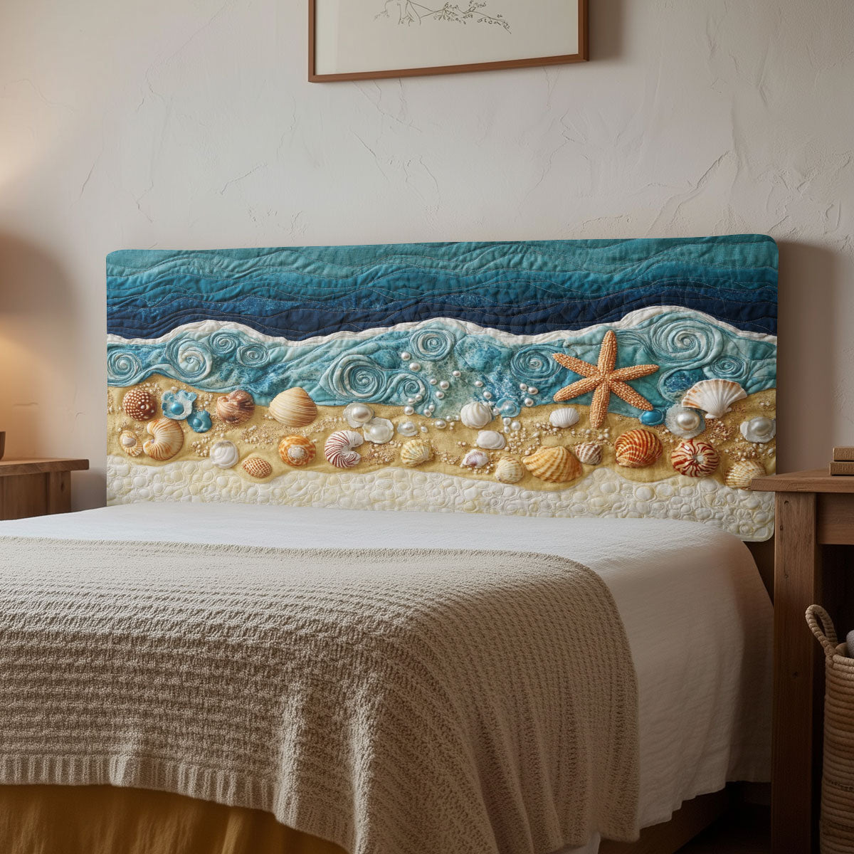 Coastal Wave Harmony CW1212011CL Quilted Headboard Slipcover