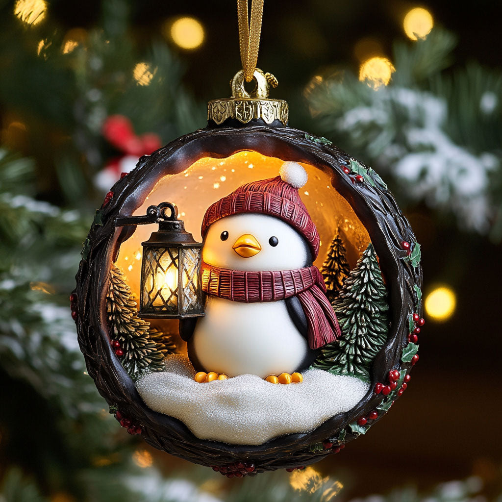 Cozy Peguin Christmas Day XK2210015CL Christmas Ornament