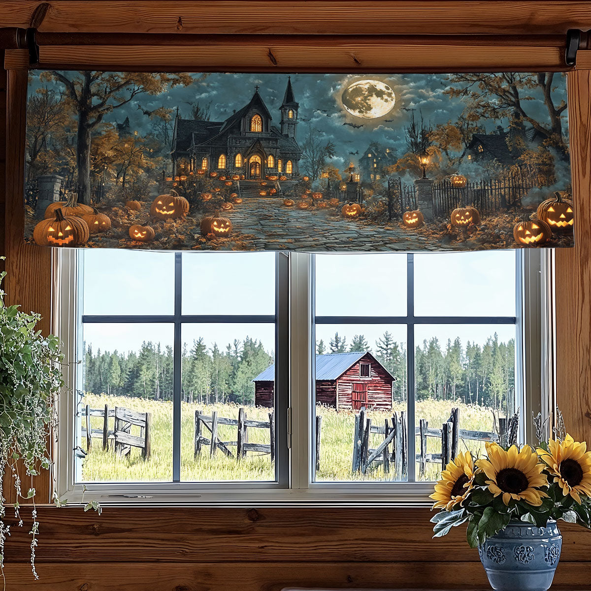 Haunted Glow WN2207031CL Quilted Valance