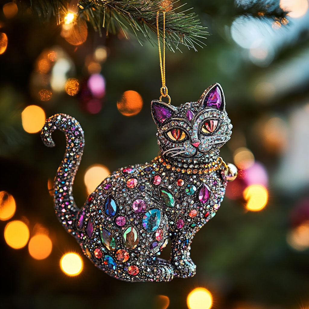 Cat Gem Bloom WN0812015CL Christmas Ornament