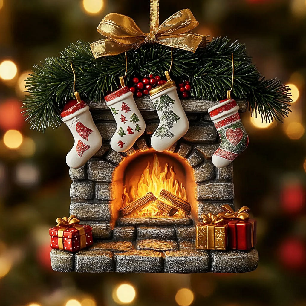 Stocking Fireplace WN2411085CL Christmas Ornament
