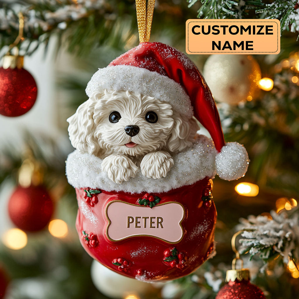 Poodle Dream CW0412032CL Personalized Christmas Ornament
