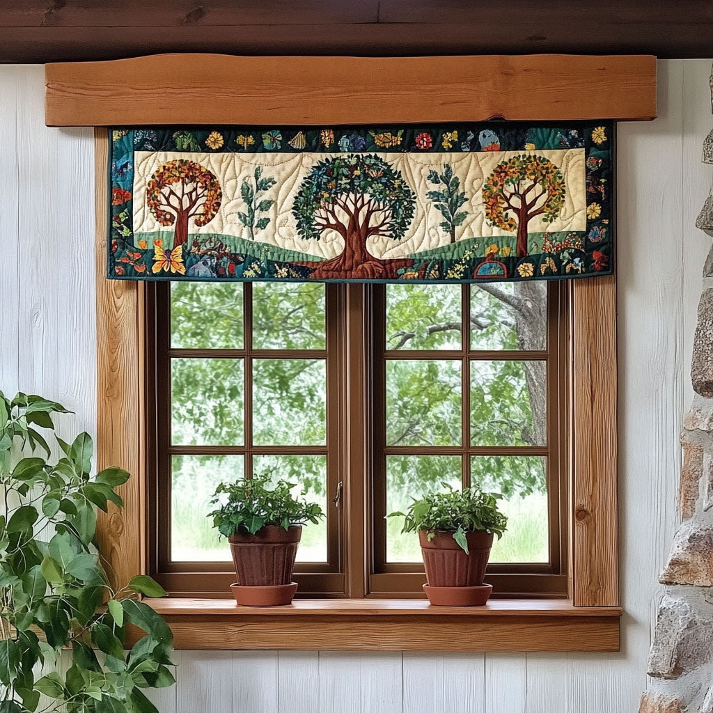 Tree Of Life WJ2803039CL Quilted Valance