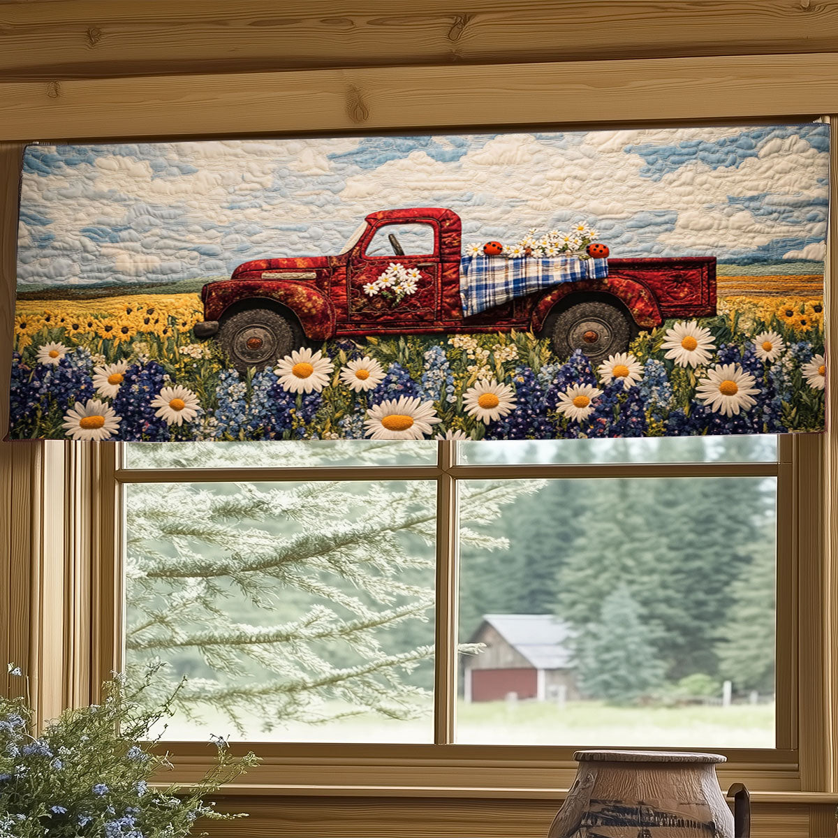 Daisy Truck Day WJ1606030CL Quilted Valance