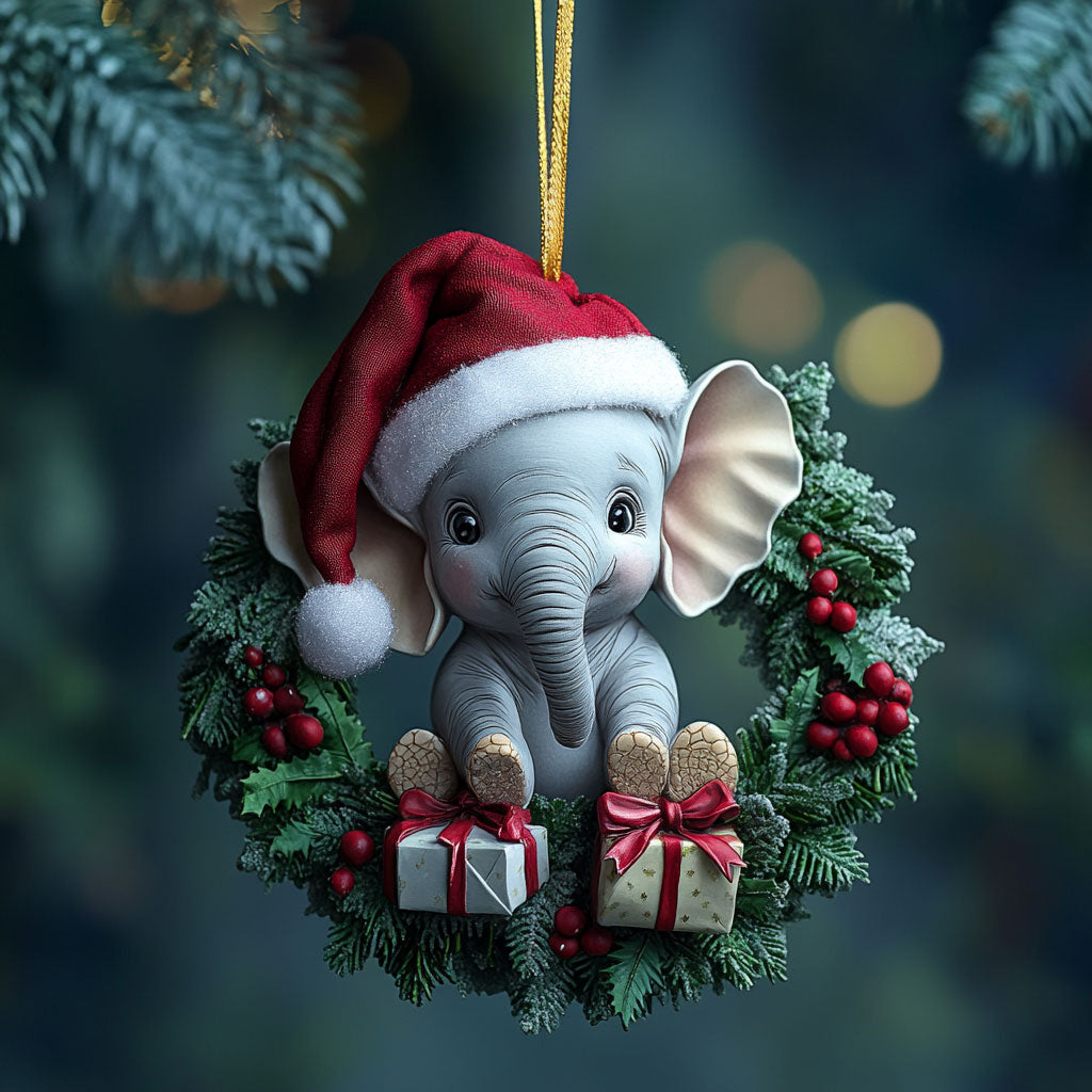 Elephant Winter Hug WN1112023CL Christmas Ornament