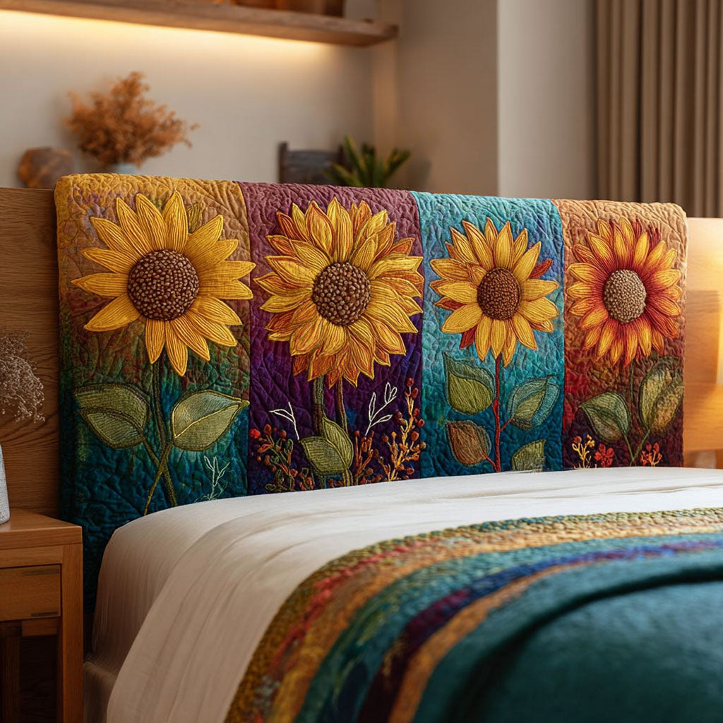 Sunflower Meadow CW2912032CL Quilted Headboard Slipcover