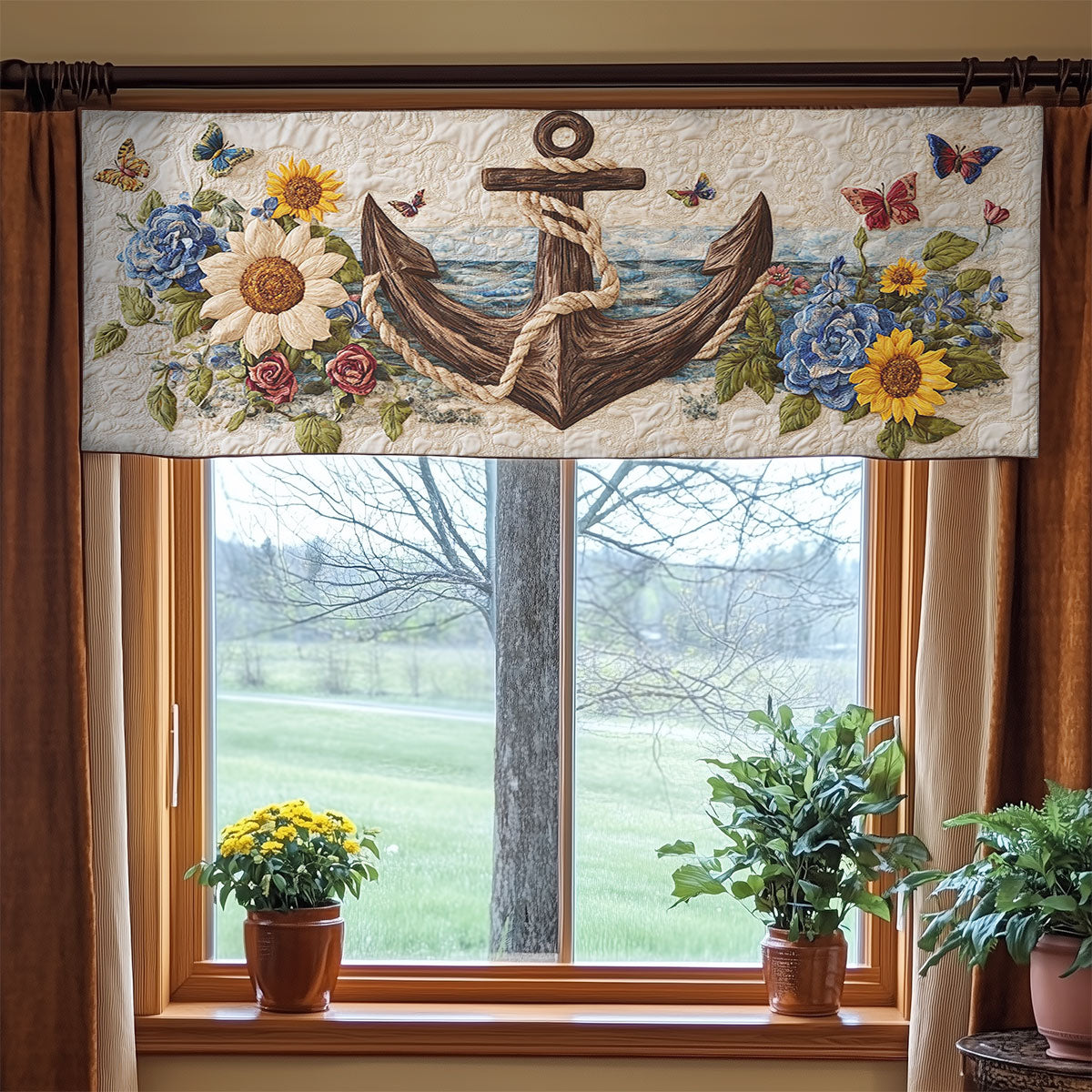 Anchor In Garden WN0407011CL Quilted Valance