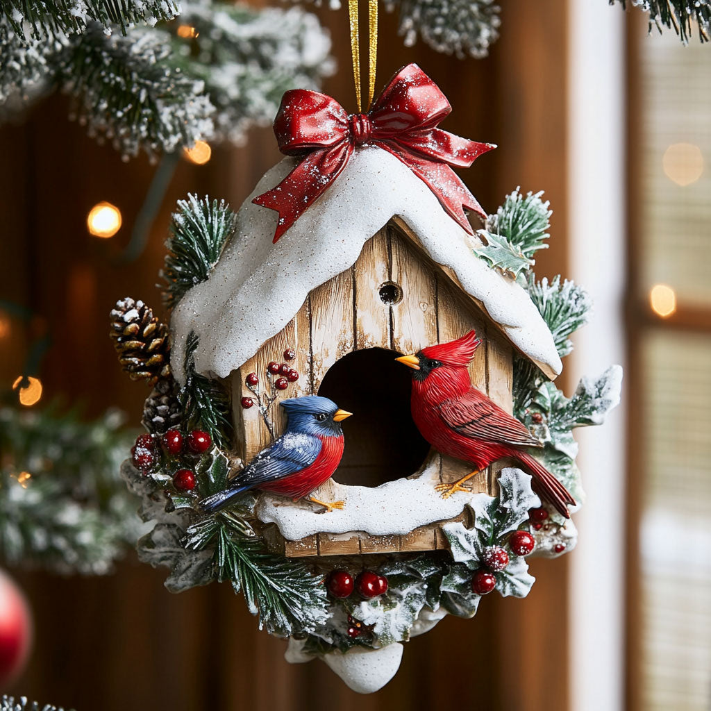 Holiday Bird Nest CW0412093CL Christmas Ornament