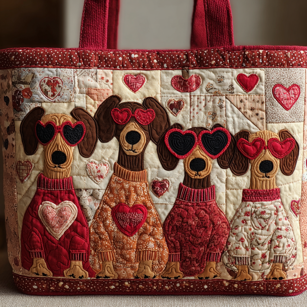 Playful Hearts XR0601002CL Quilted Tote Bag