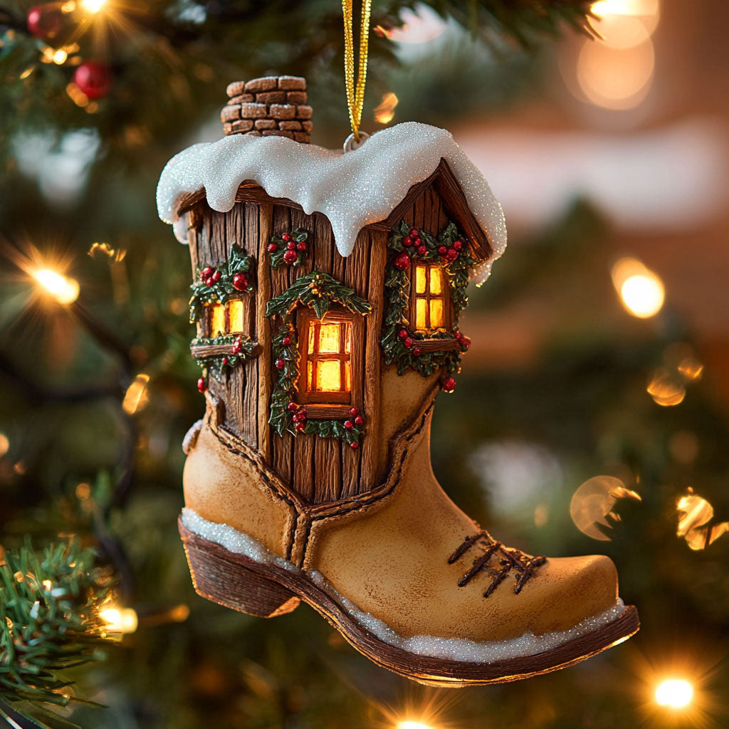 Boot Cottage CP0312013CL Christmas Ornament