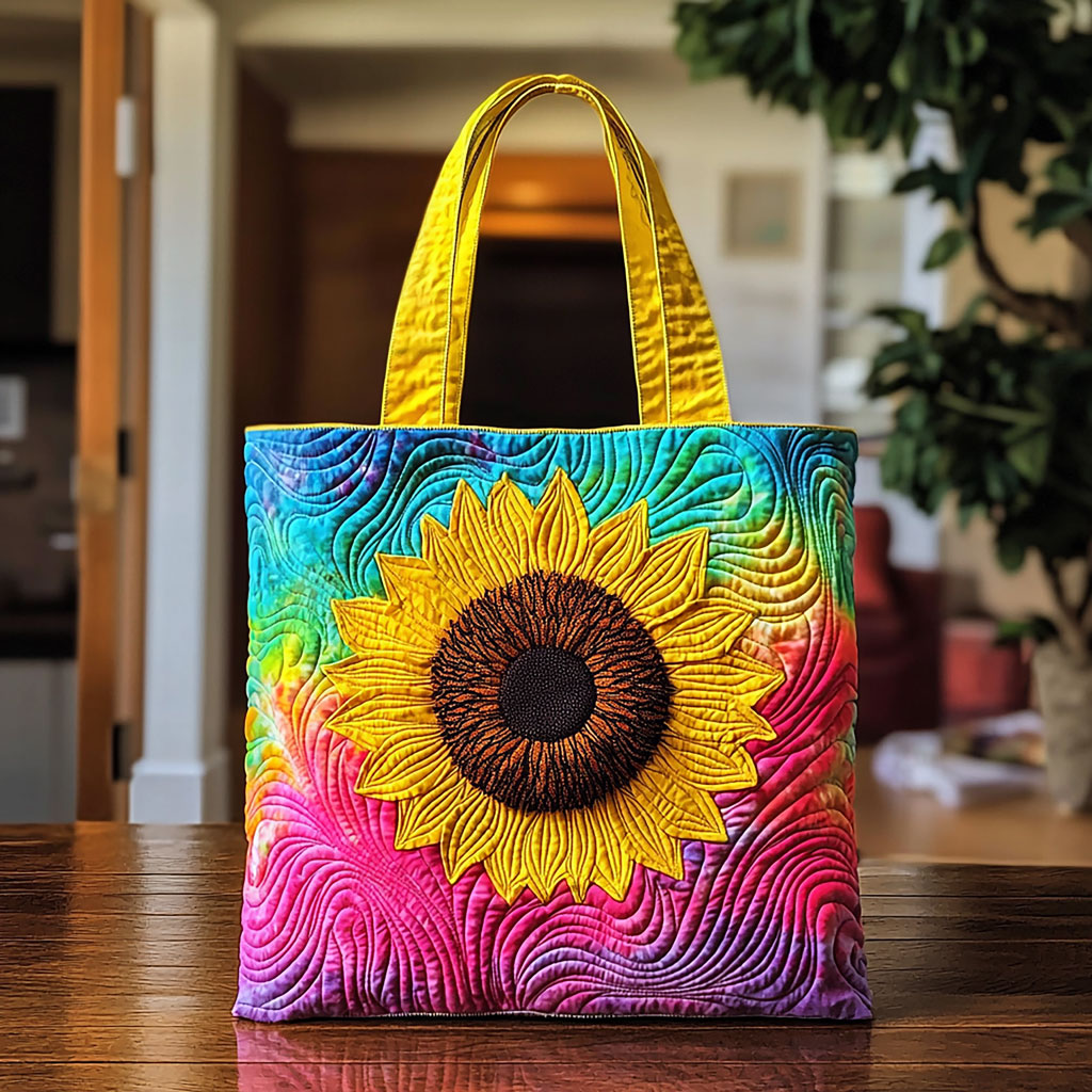 Illusion Sunflower QA0212022CL Quilted Tote Bag