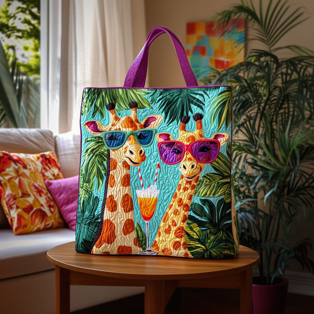 Giraffe Summer KL1512019CL Quilted Tote Bag