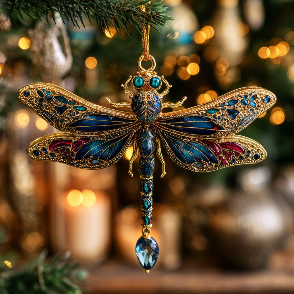 Mystic Dragonfly Glow CW2711043CL Christmas Ornament