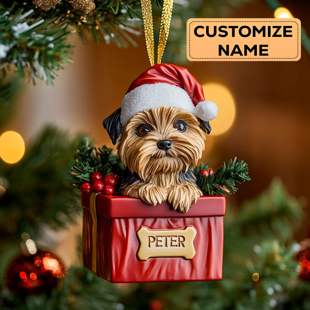 Lovely Yorkie CW2110014CL Personalized Christmas Ornament