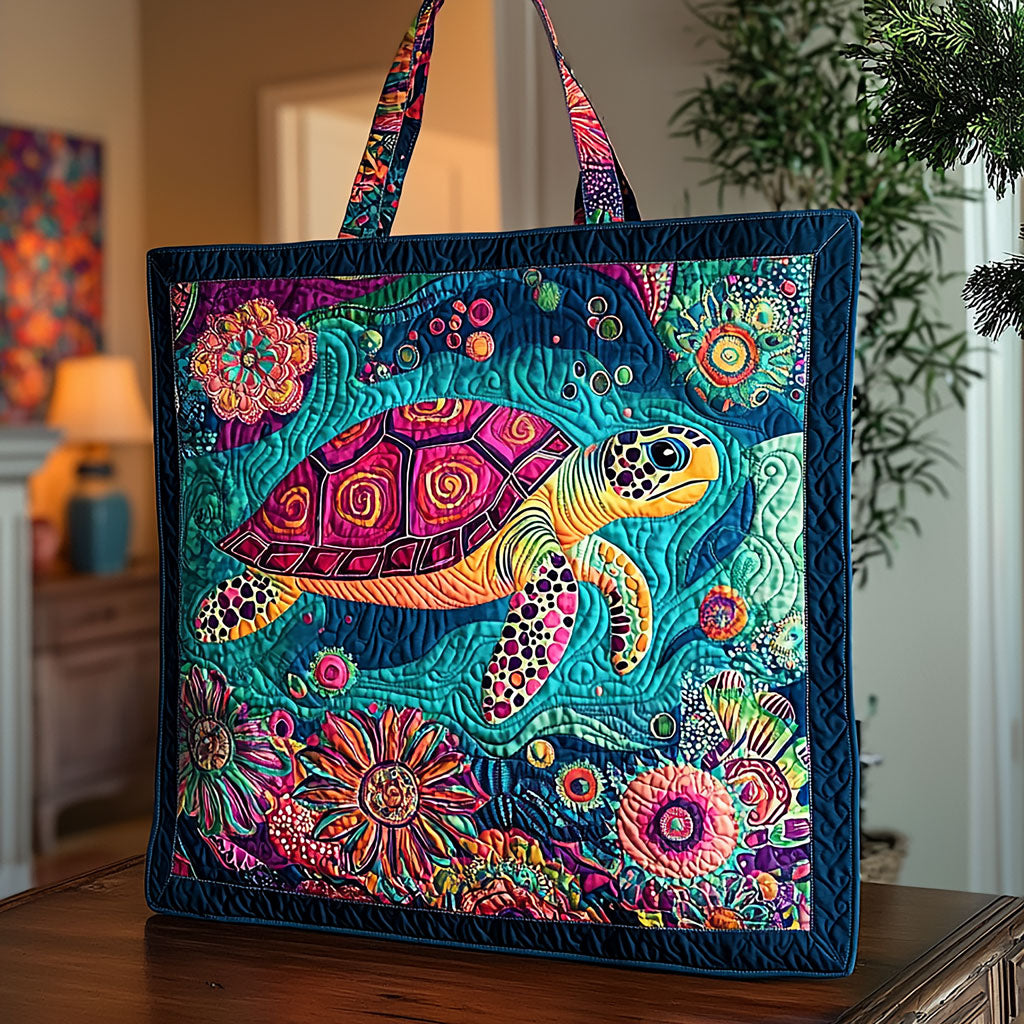 Magical Turtle QA2111023CL Quilted Tote Bag
