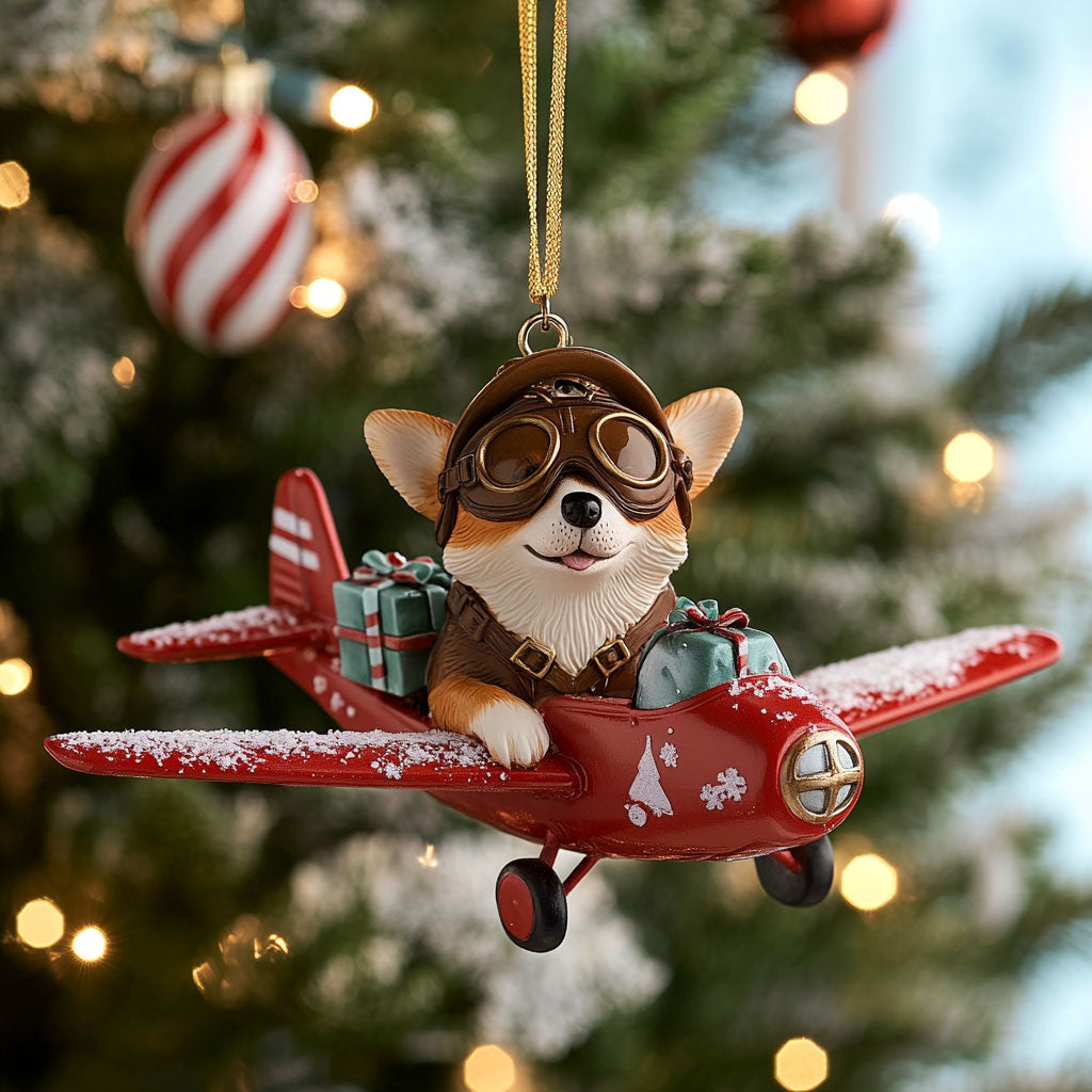 Airborne Corgi CP2411080CL Christmas Ornament