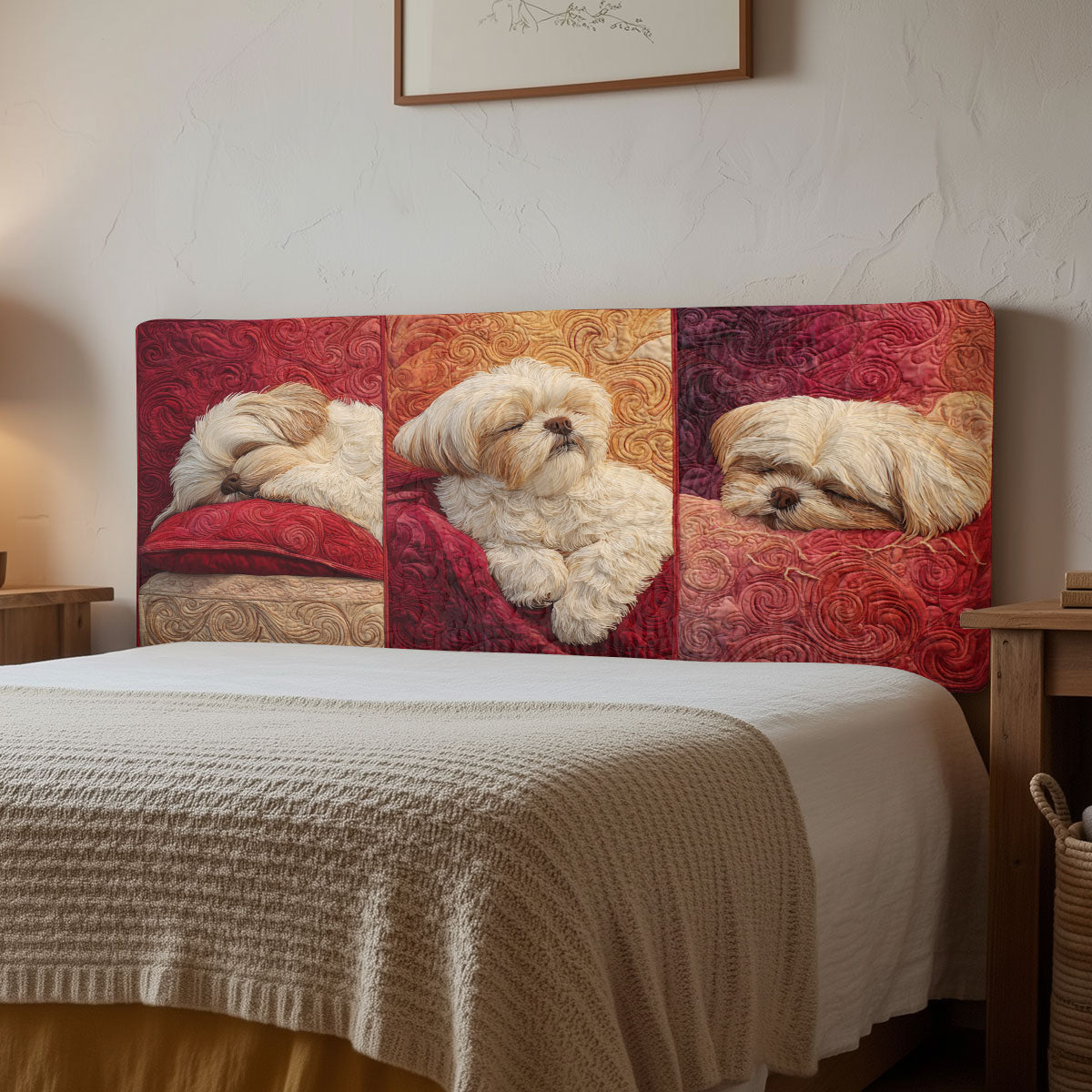Cozy Shih Tzu CW2712004CL Quilted Headboard Slipcover