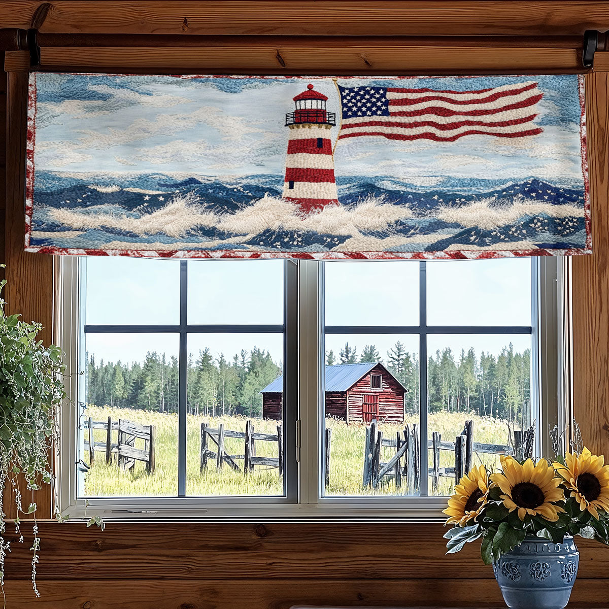 Lighthouse Guiding WN0906087CL Quilted Valance