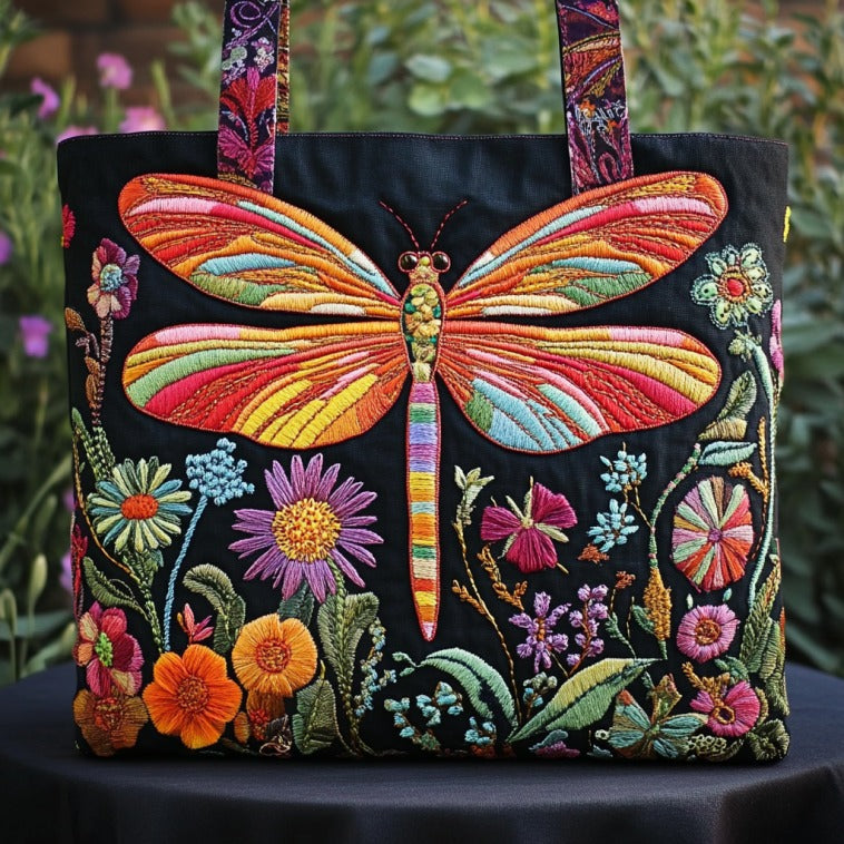 Colorful Dragonfly XR2210034CL Quilted Tote Bag