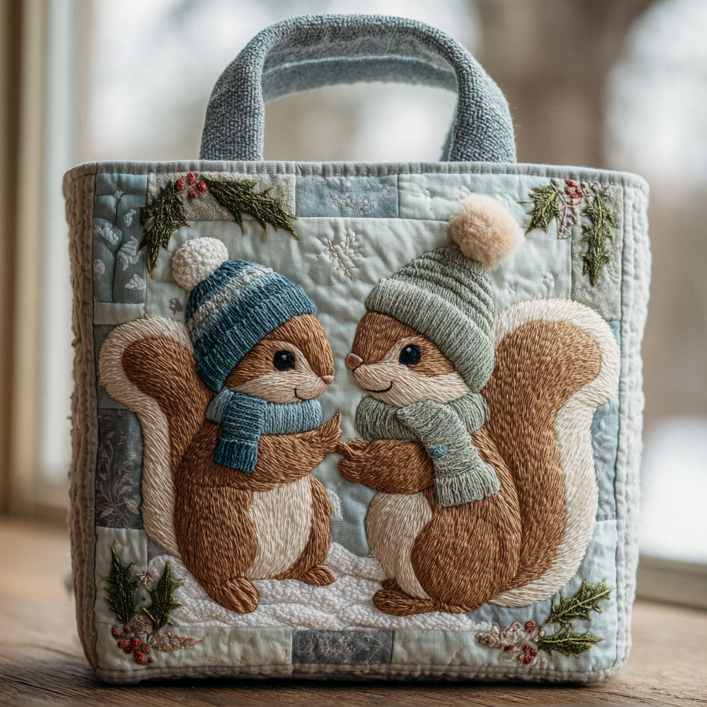 Frosty Squirrels CP0111059CL Quilted Tote Bag