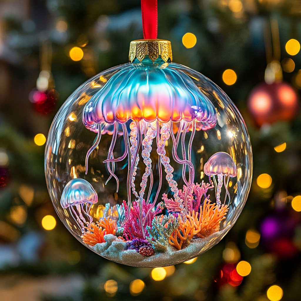 Crystal Reef Jellyfish CW2511011CL Christmas Ornament