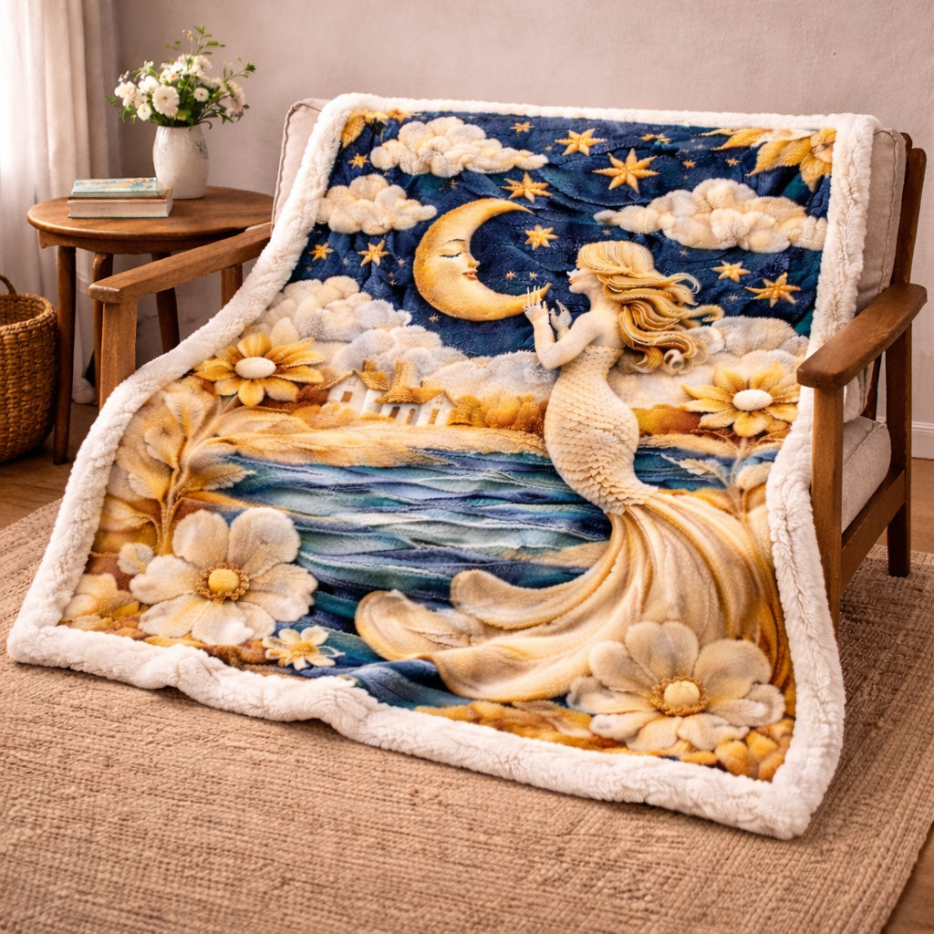 Moonlight Mermaid KL3001006CL Faux Fur Throw Blanket