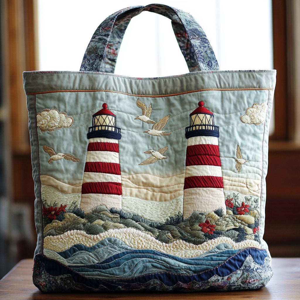Twin Lighthouse CW1301025CL Quilted Tote Bag
