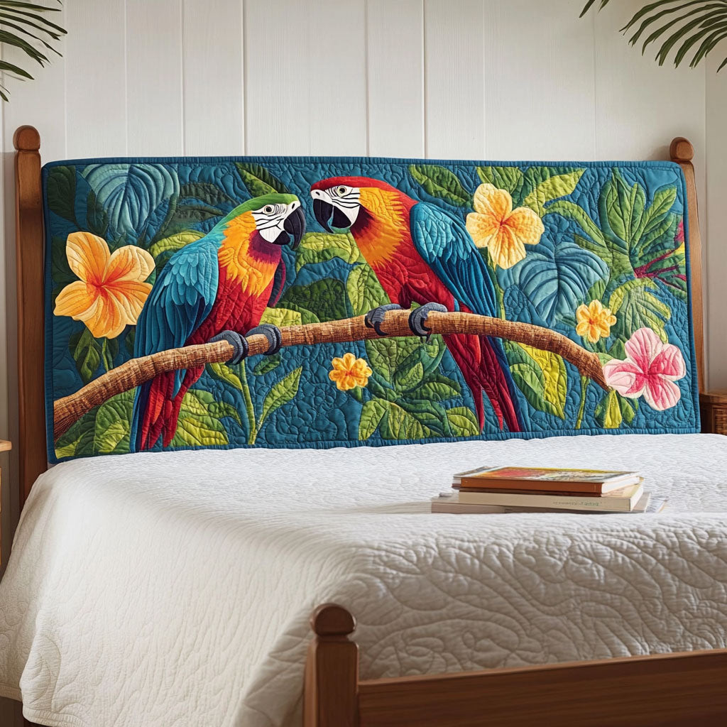 Vibrant Parrot Rainforest CW1812013CL Quilted Headboard Slipcover