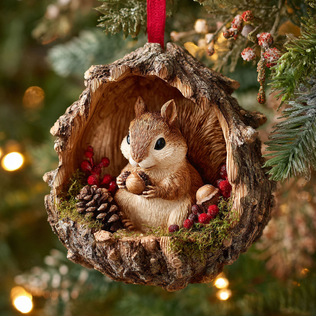 Cozy Squirrel CW0312010CL Christmas Ornament